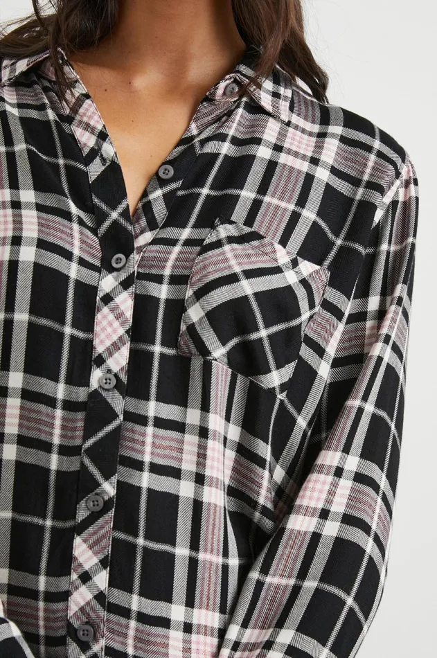 Tops Women Rails Hunter Shirt Onyx Rose Gold Lurex