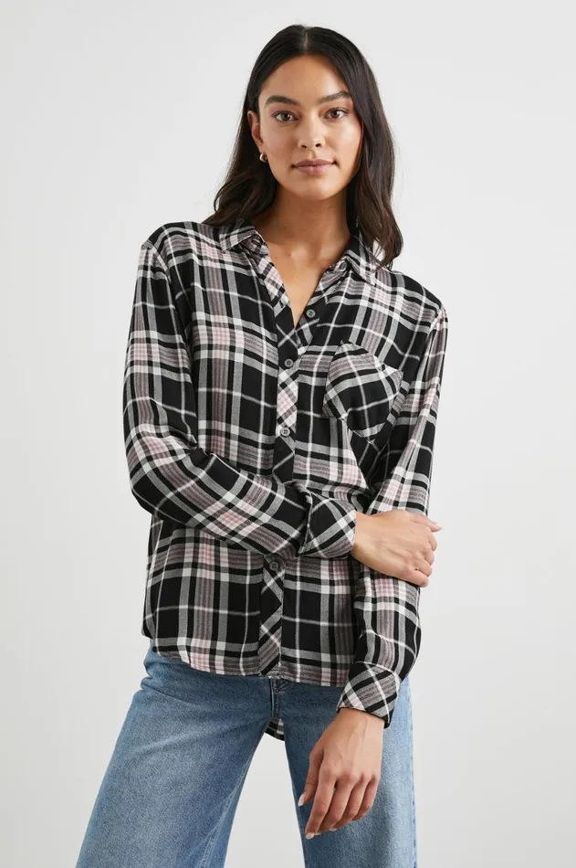 Tops Women Rails Hunter Shirt Onyx Rose Gold Lurex