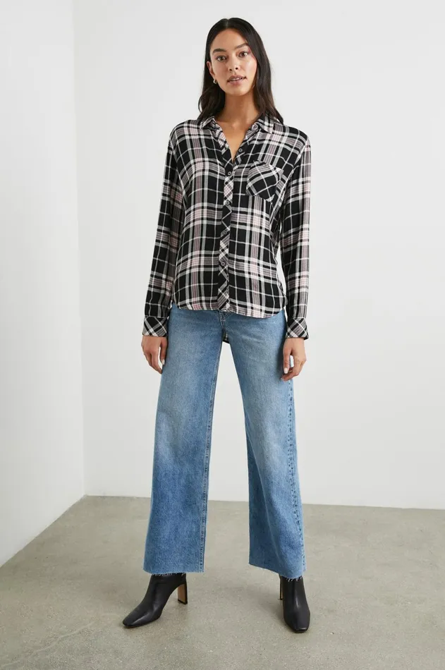 Tops Women Rails Hunter Shirt Onyx Rose Gold Lurex