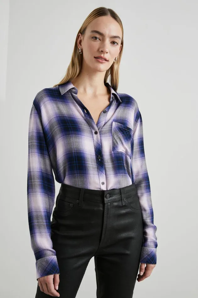 Tops Women Rails Hunter Shirt Orchid Navy
