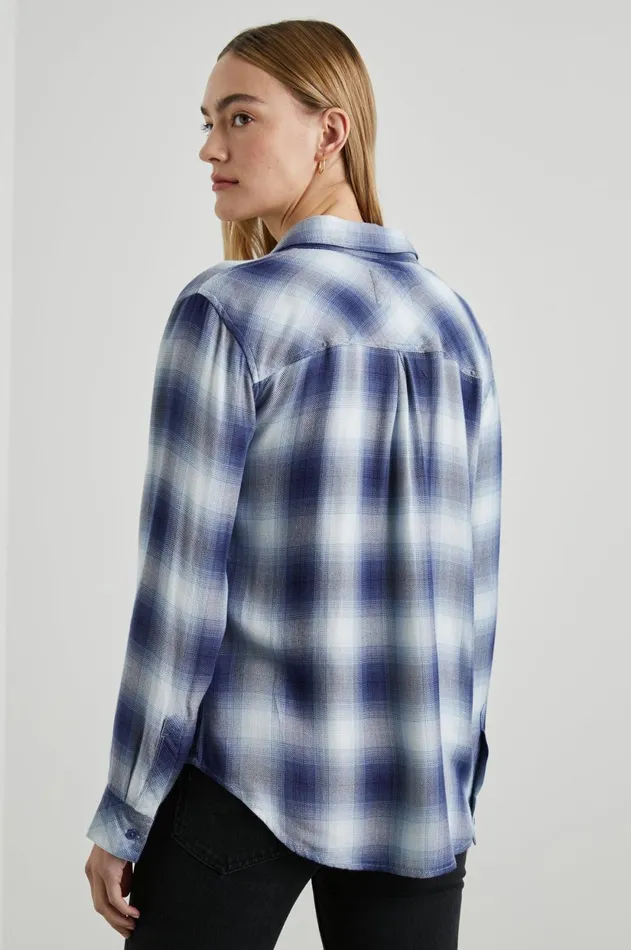 Tops Women Rails Hunter Shirt Pacific Ivory Blue
