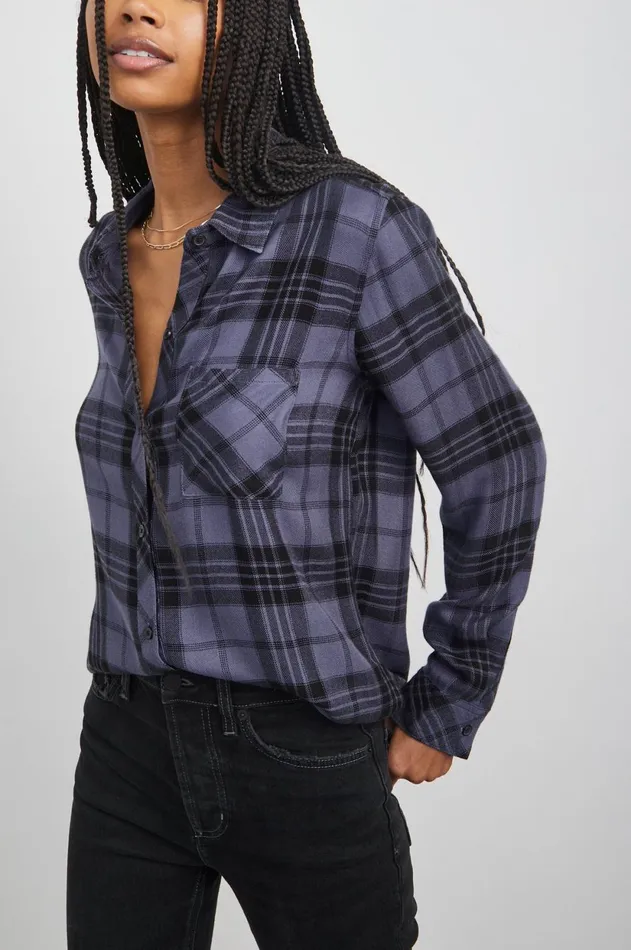 Tops Women Rails Hunter Shirt Sapphire Ash