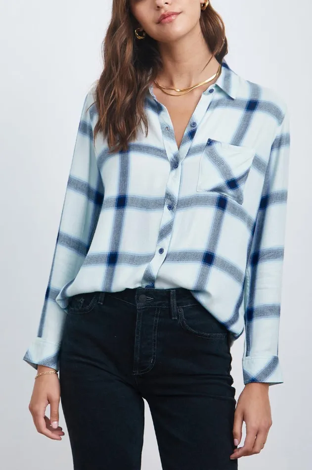 Tops Women Rails Hunter Shirt White Glacier Navy