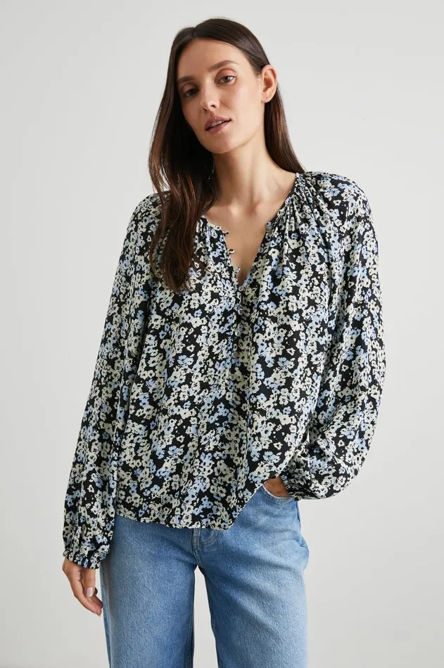 Tops Women Rails Indi Top Midnight Meadow Floral