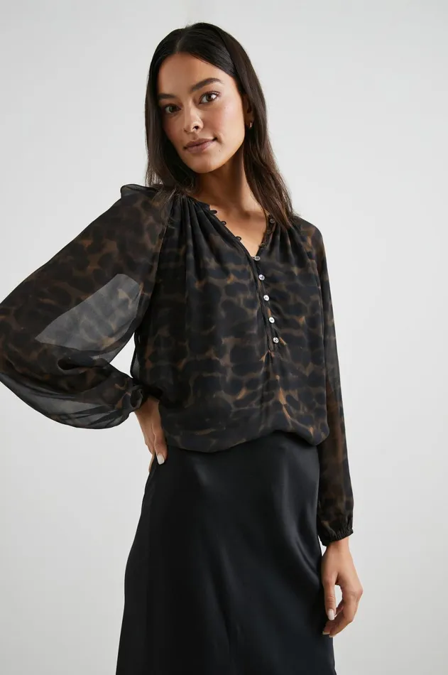 Tops Women Rails Indi Top Umber Leopard