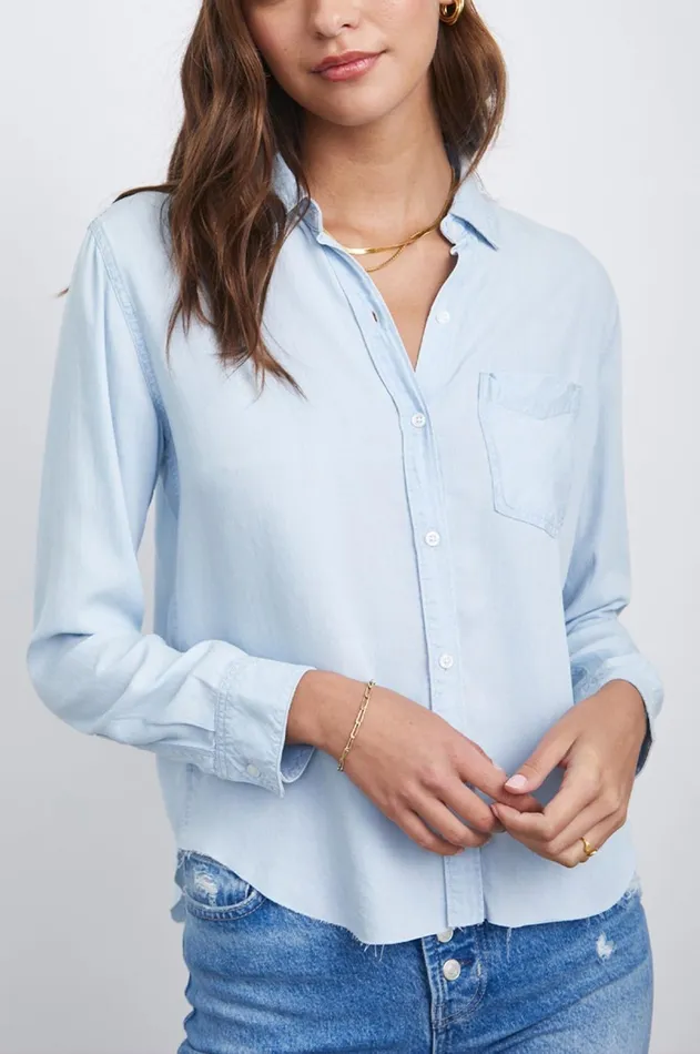 Tops Women Rails Ingrid Raw Hem Shirt Light Vintage
