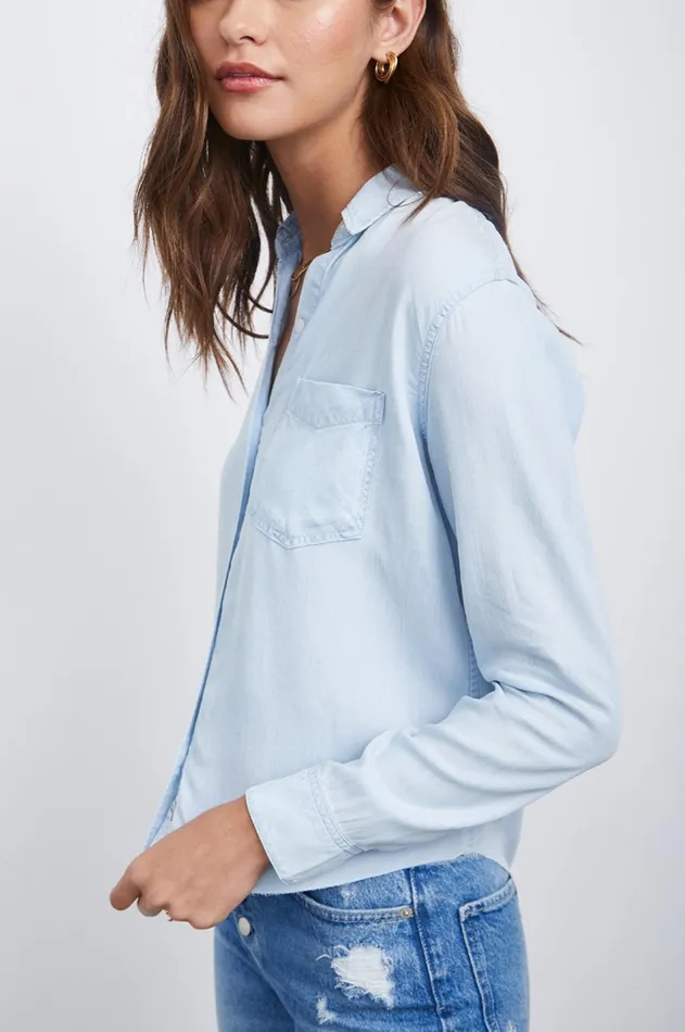 Tops Women Rails Ingrid Raw Hem Shirt Light Vintage