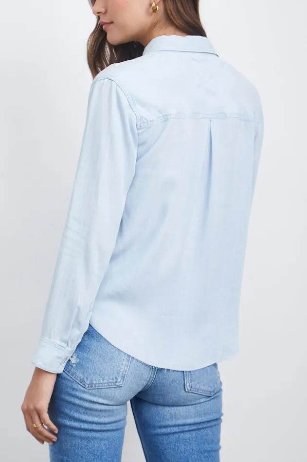 Tops Women Rails Ingrid Raw Hem Shirt Light Vintage