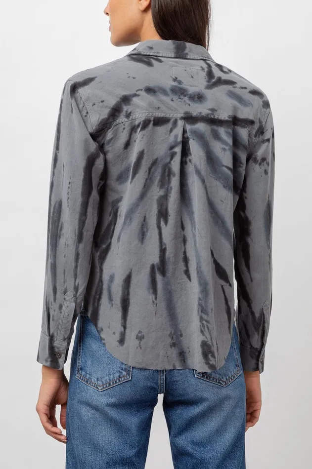 Tops Women Rails Ingrid Raw Hem Shirt Smoke Swirl