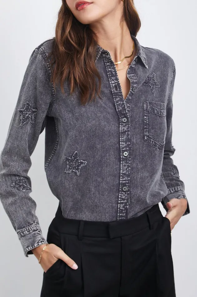 Tops Women Rails Ingrid Shirt Black Acid Stars