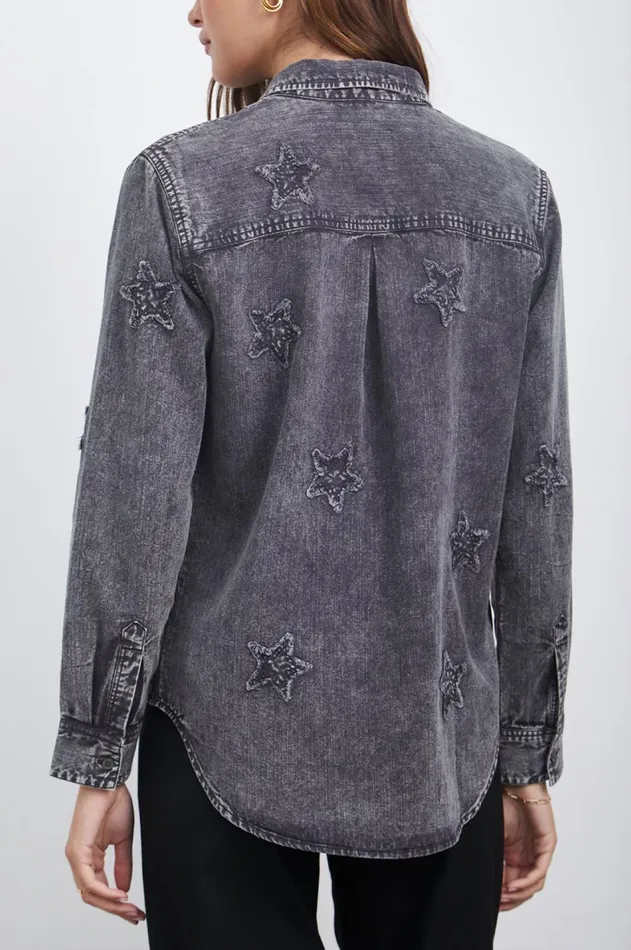 Tops Women Rails Ingrid Shirt Black Acid Stars