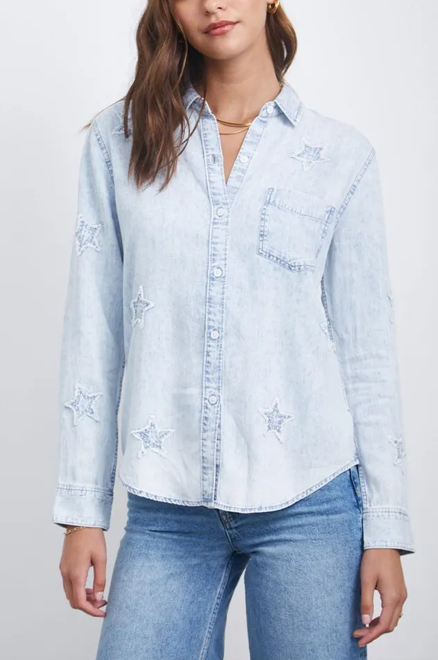Tops Women Rails Ingrid Shirt Light Acid Stars