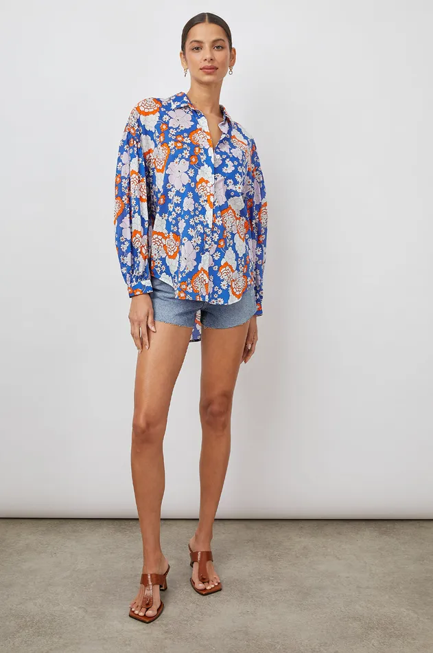Tops Women Rails Janae Shirt Cobalt Floral