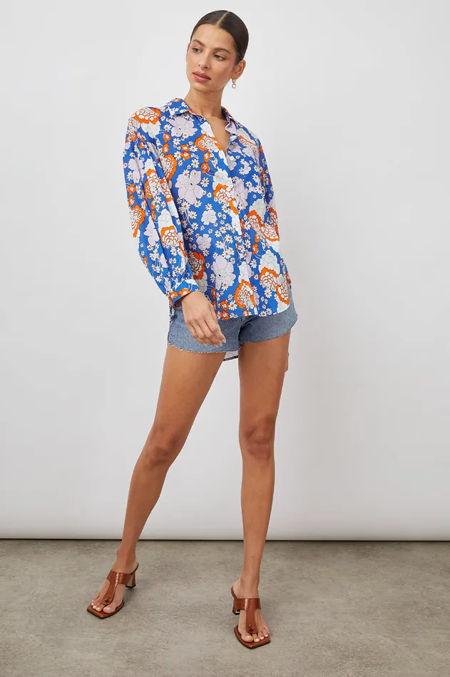 Tops Women Rails Janae Shirt Cobalt Floral