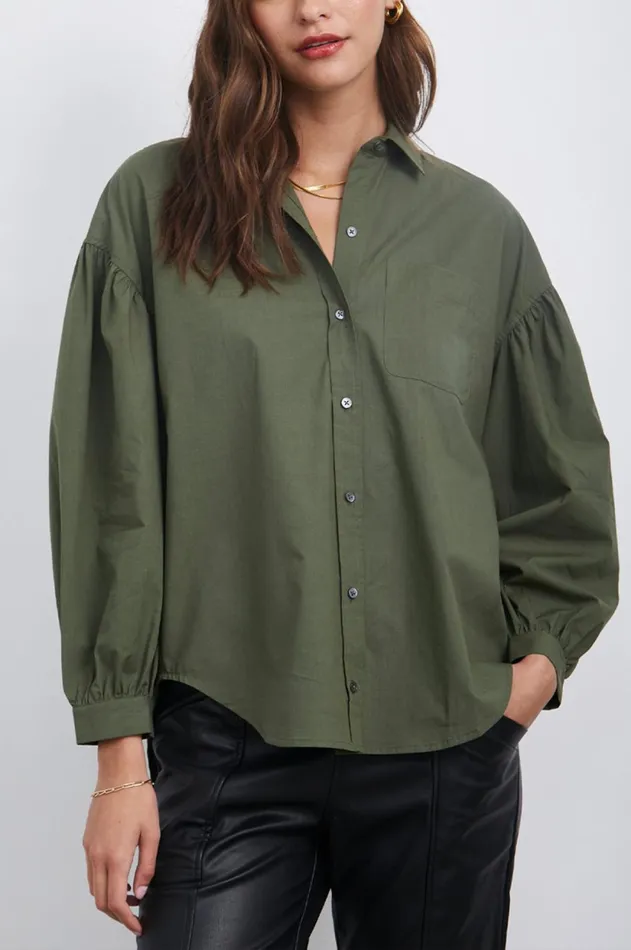Tops Women Rails Janae Shirt Olive Smoke
