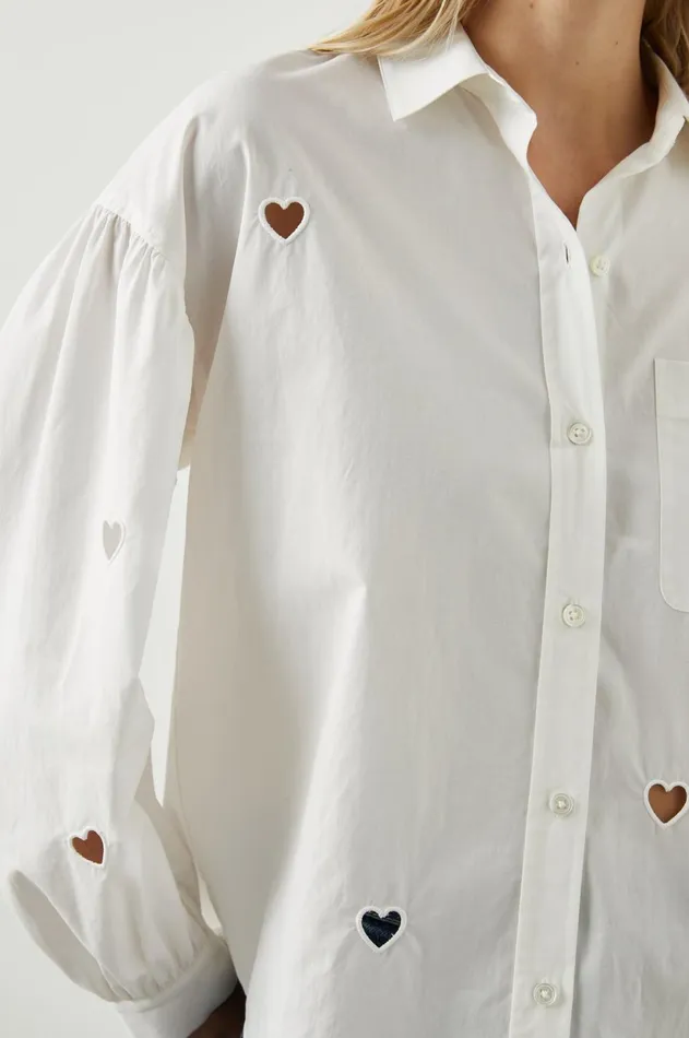 Tops Women Rails Janae Shirt White Eyelet Hearts