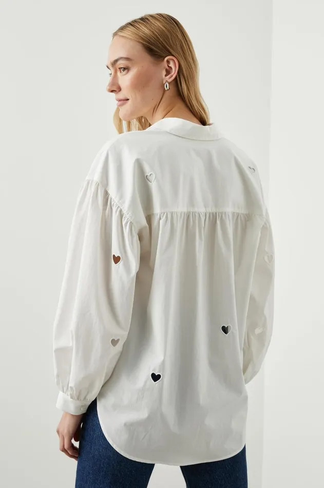 Tops Women Rails Janae Shirt White Eyelet Hearts