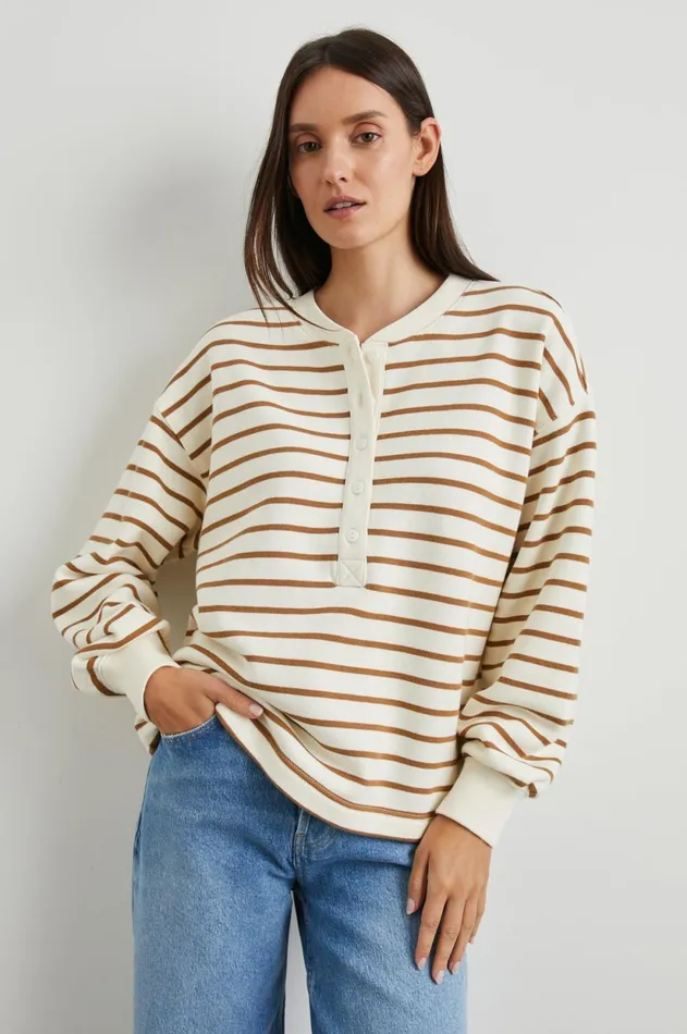 Tops Women Rails Joan Sweatshirt Carmel Stripe