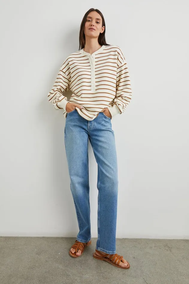Tops Women Rails Joan Sweatshirt Carmel Stripe