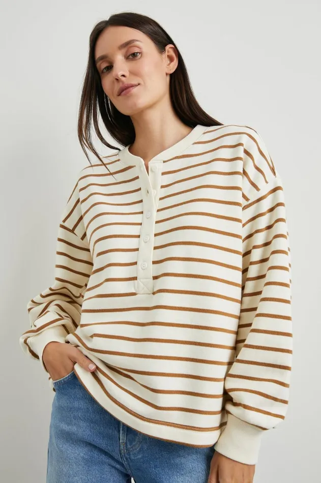 Tops Women Rails Joan Sweatshirt Carmel Stripe