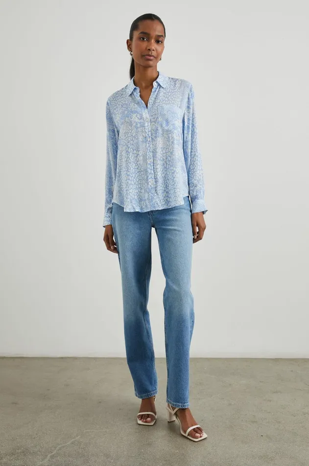 Tops Women Rails Josephine Shirt Aqua Mixed Animals