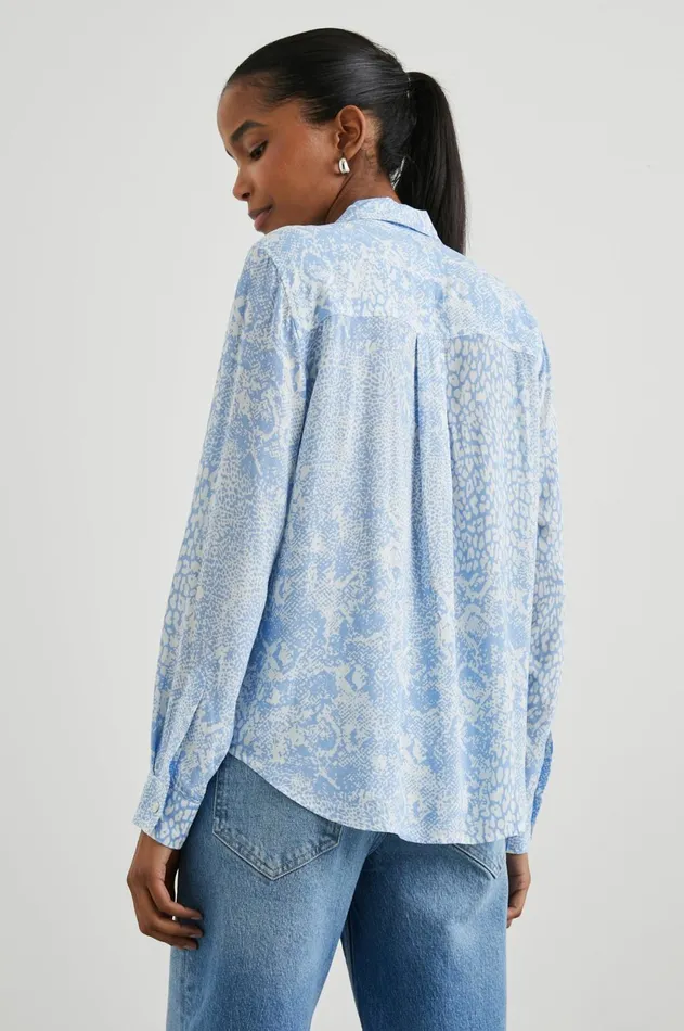 Tops Women Rails Josephine Shirt Aqua Mixed Animals
