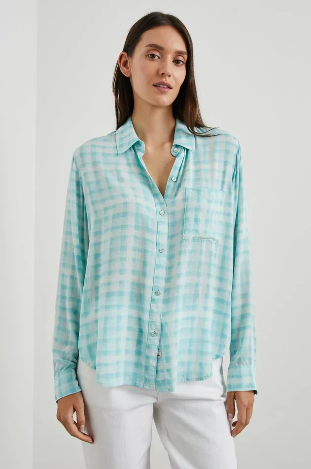Tops Women Rails Josephine Shirt Aqua Plaid
