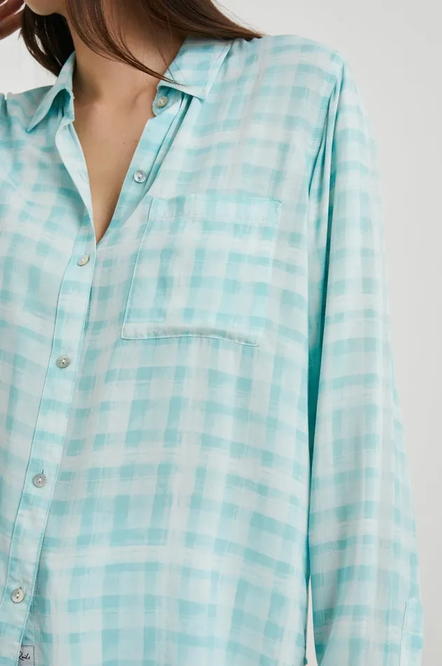 Tops Women Rails Josephine Shirt Aqua Plaid