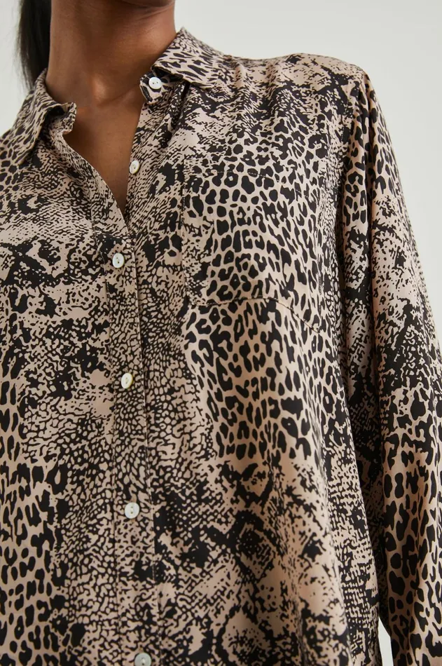 Tops Women Rails Josephine Shirt Taupe Mixed Animal