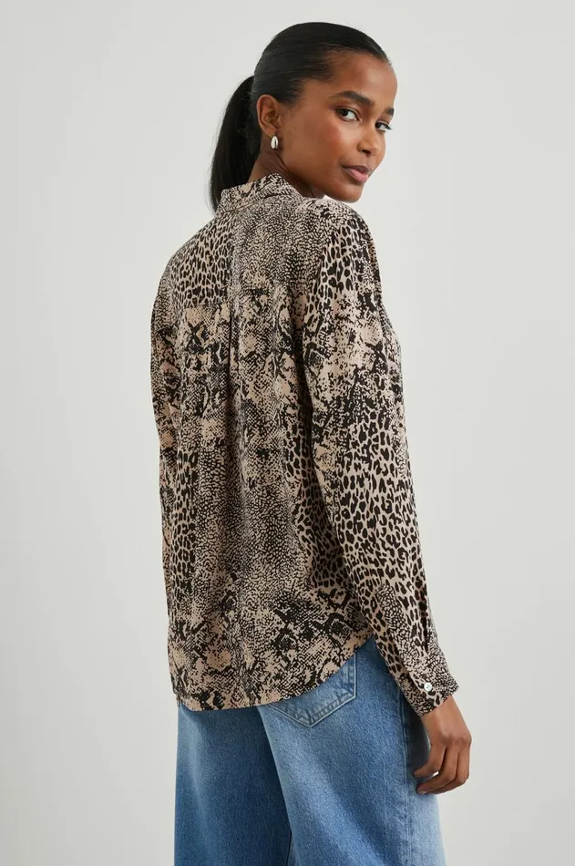 Tops Women Rails Josephine Shirt Taupe Mixed Animal