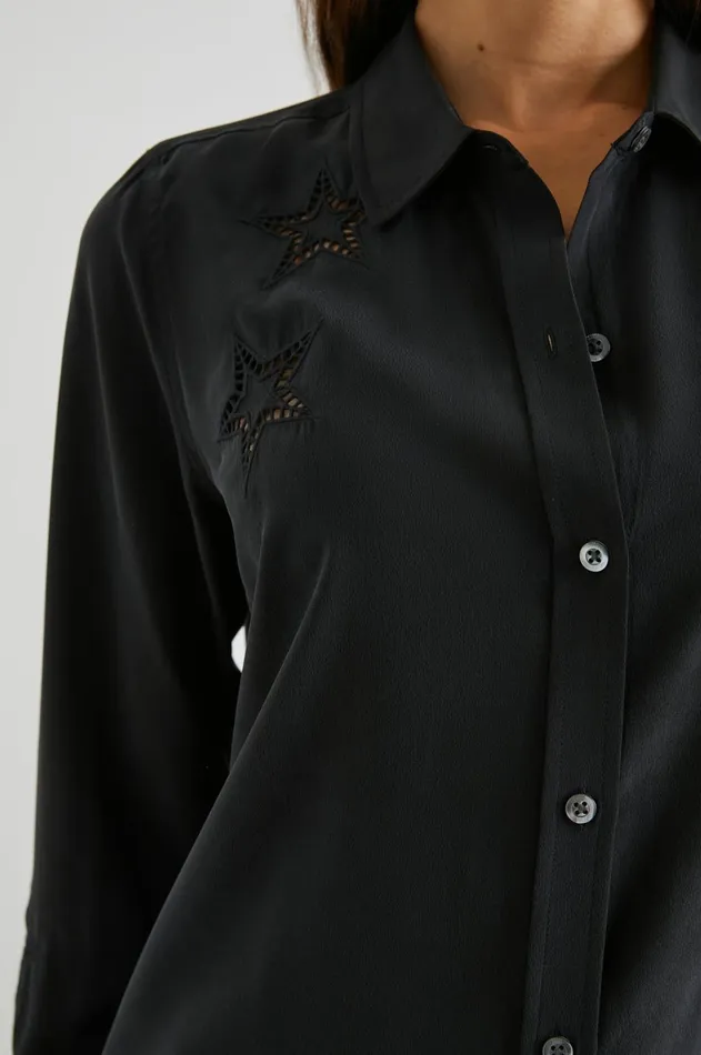 Tops Women Rails Kate Shirt Black Eyelet Stars