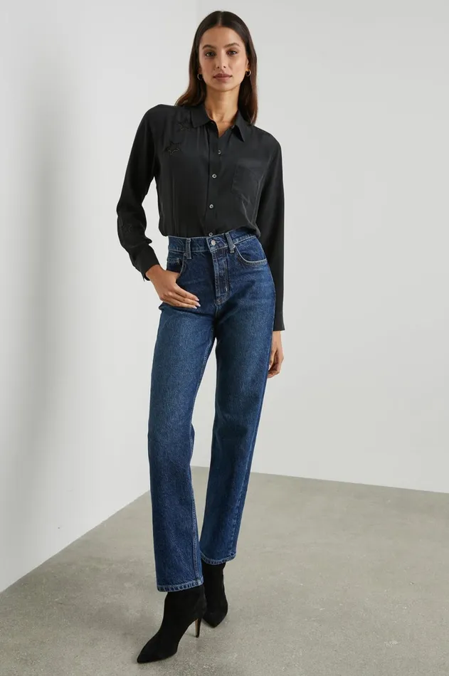 Tops Women Rails Kate Shirt Black Eyelet Stars