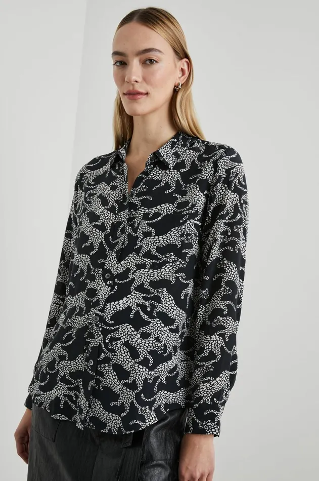 Tops Women Rails Kate Shirt Black Lynx