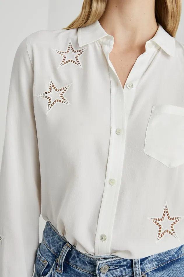 Tops Women Rails Kate Shirt Ivory Eyelet Stars