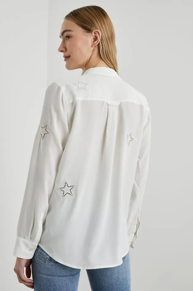 Tops Women Rails Kate Shirt Ivory Eyelet Stars
