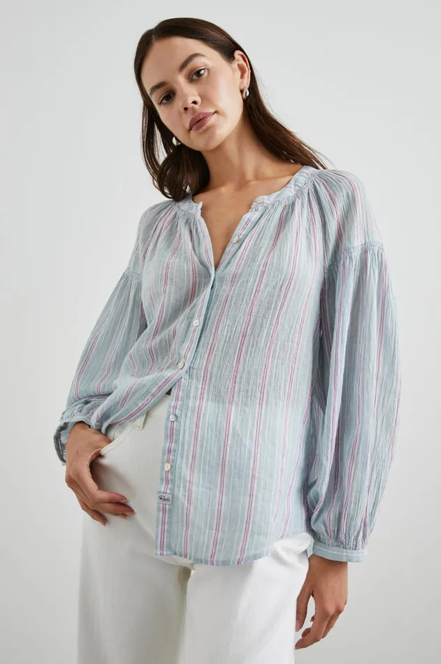 Tops Women Rails Kenlie Shirt Placid Stripe