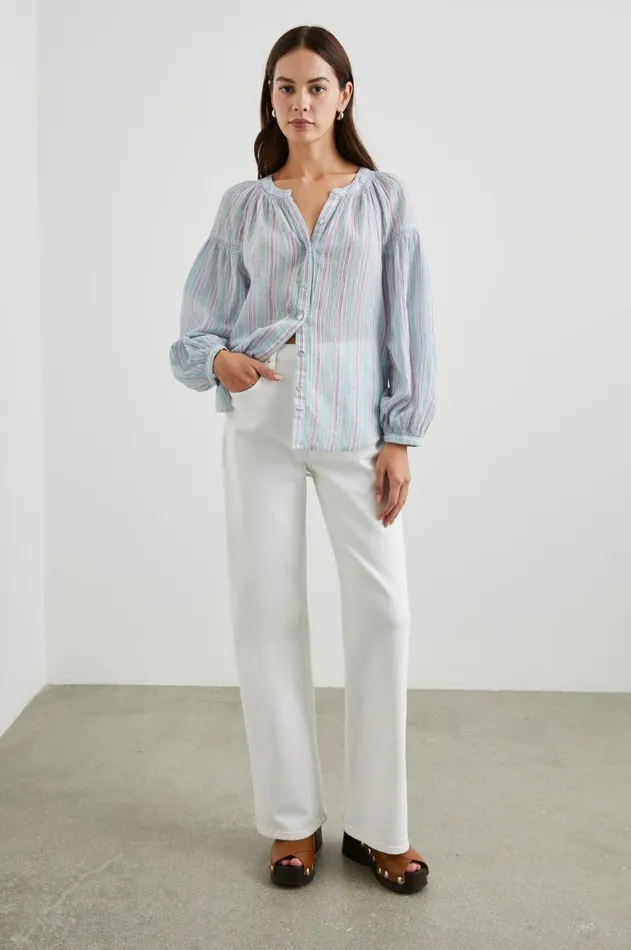 Tops Women Rails Kenlie Shirt Placid Stripe