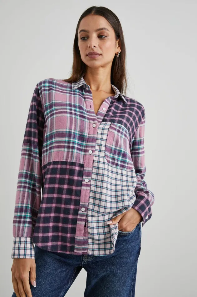 Tops Women Rails Lakin Shirt Rose Agave