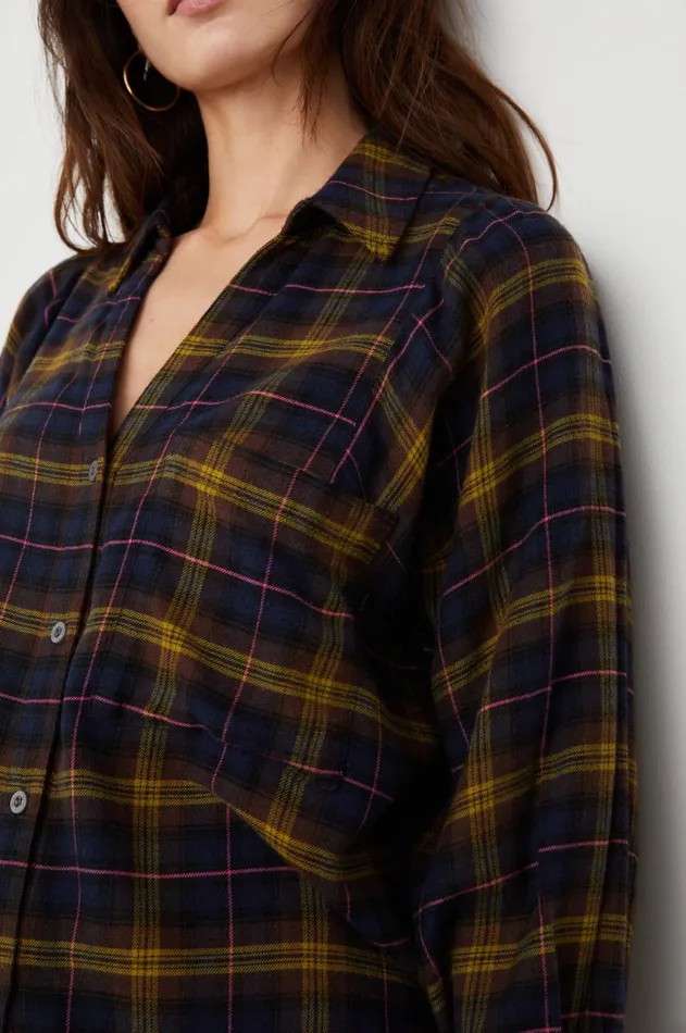 Tops Women Rails Lauren Shirt Navy Hazelnut Pink