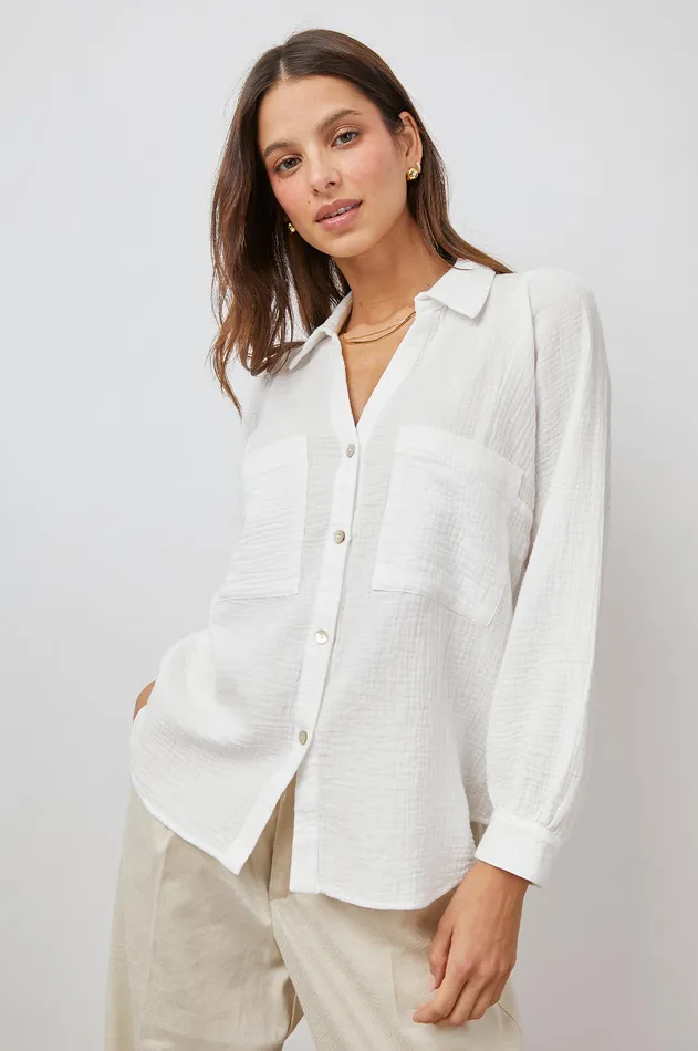 Tops Women Rails Lauren Shirt White