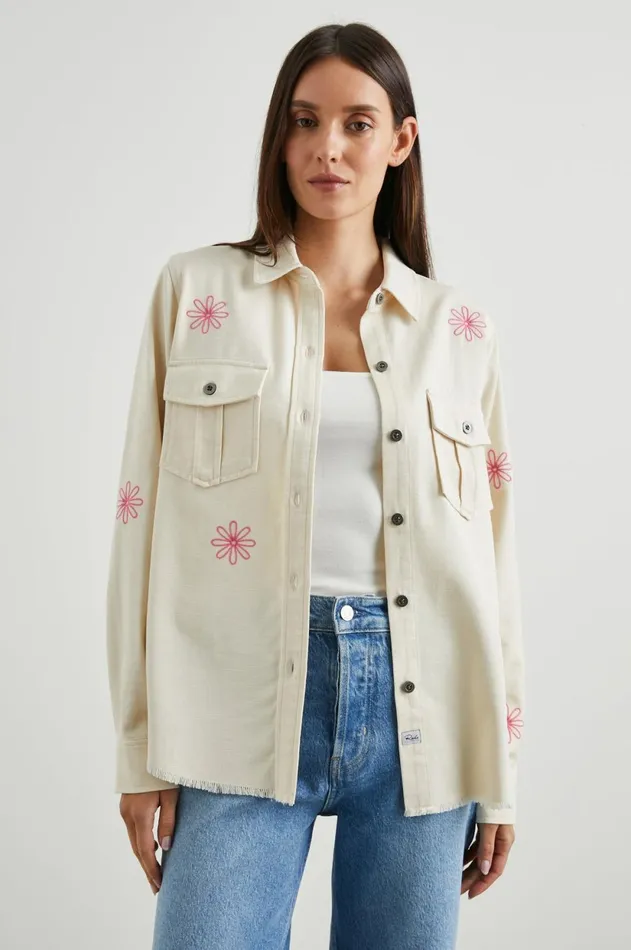 Tops Women Rails Loren Shirt Jacket Ecru