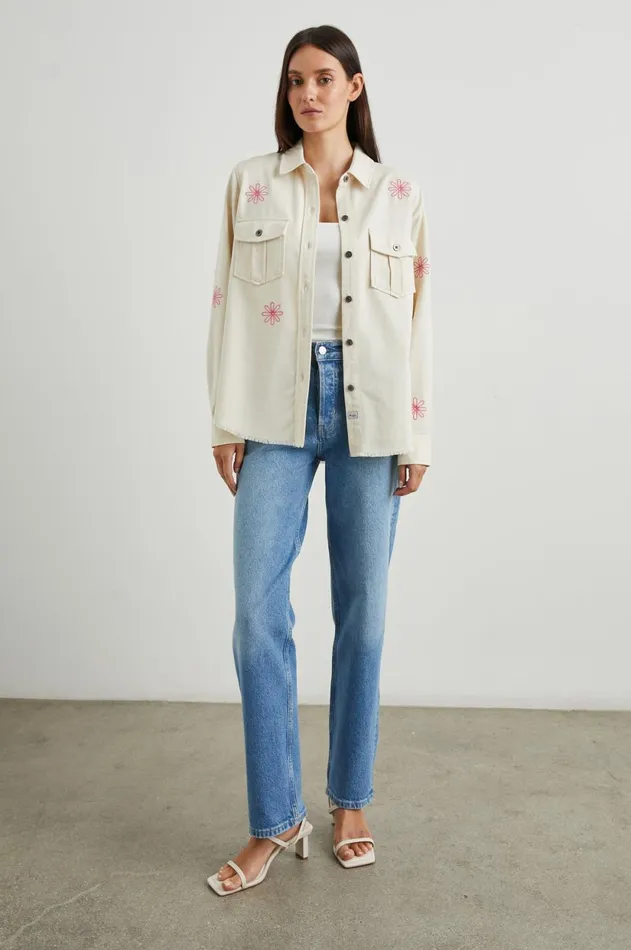 Tops Women Rails Loren Shirt Jacket Ecru
