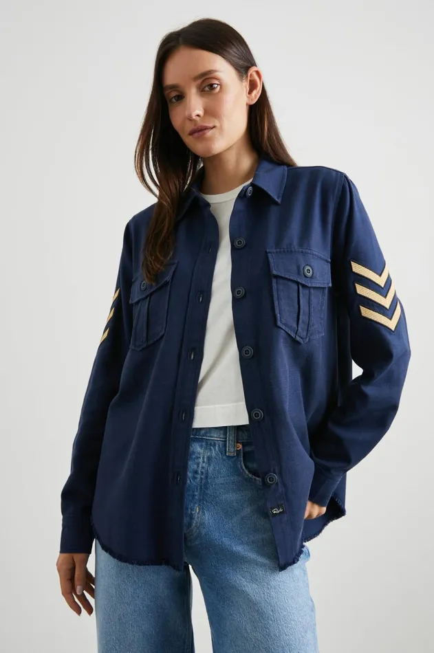 Tops Women Rails Loren Shirt Jacket Navy