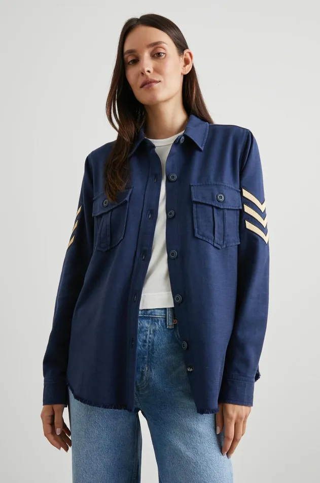 Tops Women Rails Loren Shirt Jacket Navy