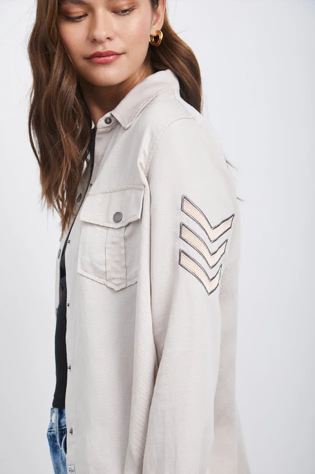 Tops Women Rails Loren Shirt Jacket Stone Rosegold Military