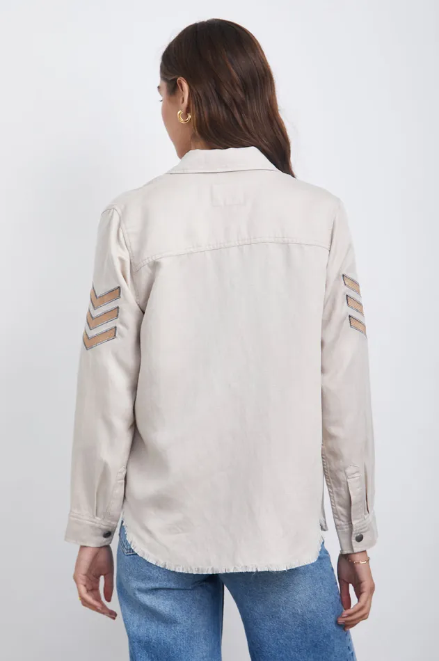 Tops Women Rails Loren Shirt Jacket Stone Rosegold Military