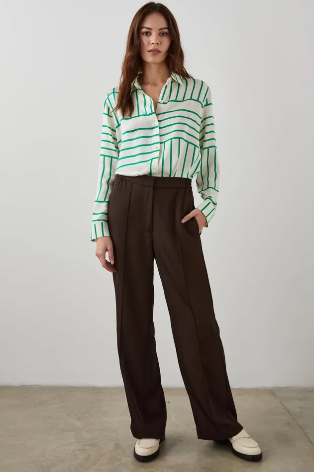 Tops Women Rails Mara Shirt Green Line Art