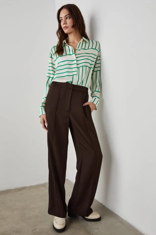 Tops Women Rails Mara Shirt Green Line Art