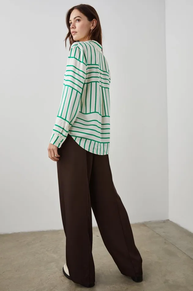 Tops Women Rails Mara Shirt Green Line Art