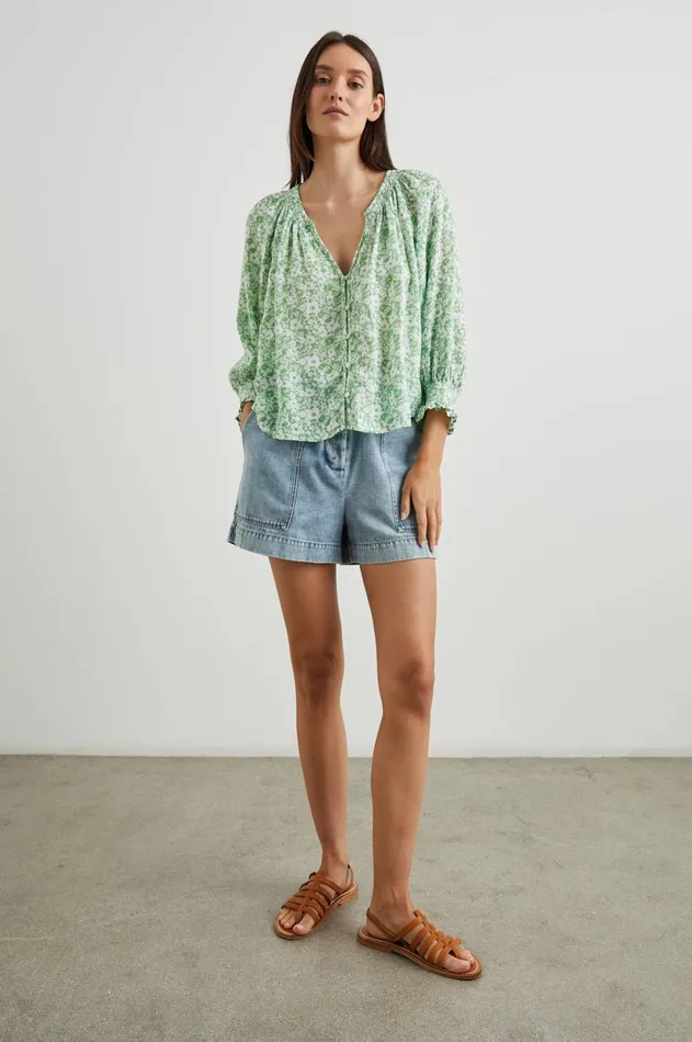 Tops Women Rails Mariah Top Green Texture Floral